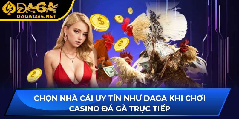 Chọn nhà cái uy tín như DAGA khi chơi casino đá gà trực tiếp